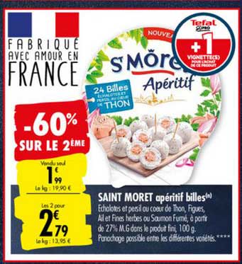 saint moret apéritif billes -60% sur le 2ème