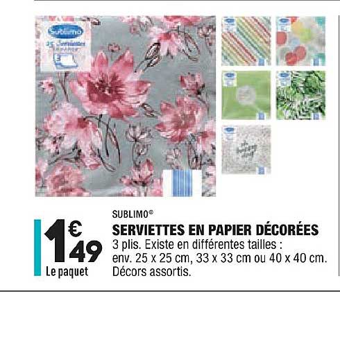 servietts en papier décorées sublimo