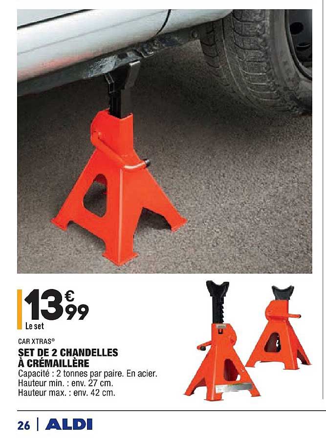 set de 2 chandelles à crémaillère car xtras