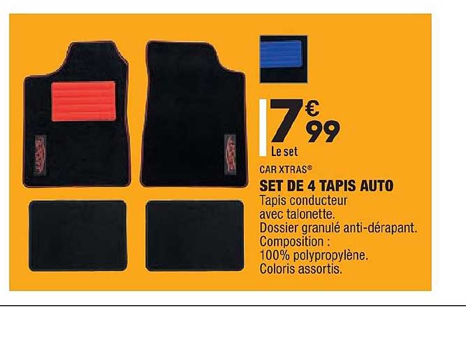 set de 4 tapis auto car xtras