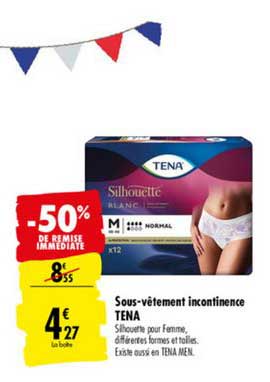 sous vêtement incontinence tena -50% de remise immédiate