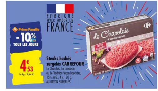 Steaks Hachés Surgelés Carrefour -10 Tous Les Jours