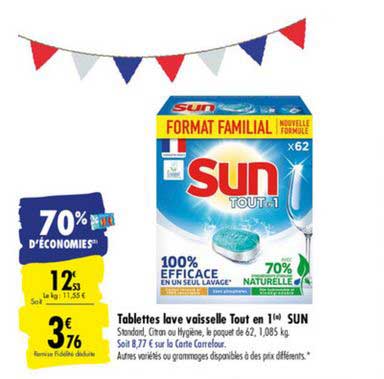 tablettes lave vaisselle tout en 1 70% d'économies