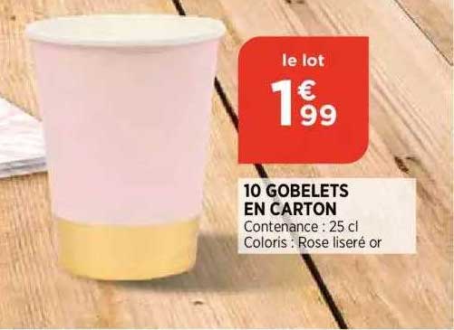 10 Gobelets En Carton