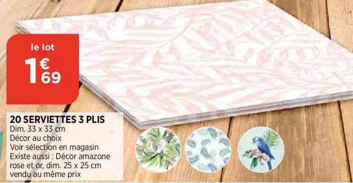 20 serviettes 3 plis