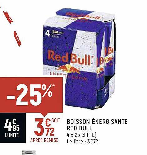 Boisson énergisante Red Bull