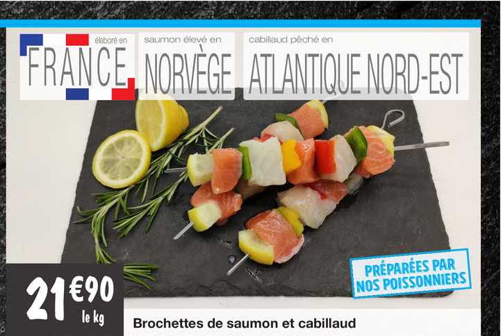 Brochettes De Saumon Et Cabillaud