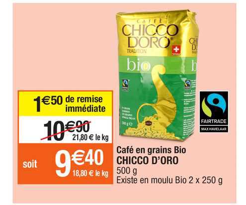 café en grain bio chicco d'oro