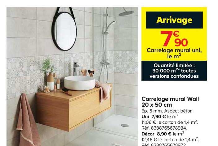 carrelage mural wall 20 x 50 cm