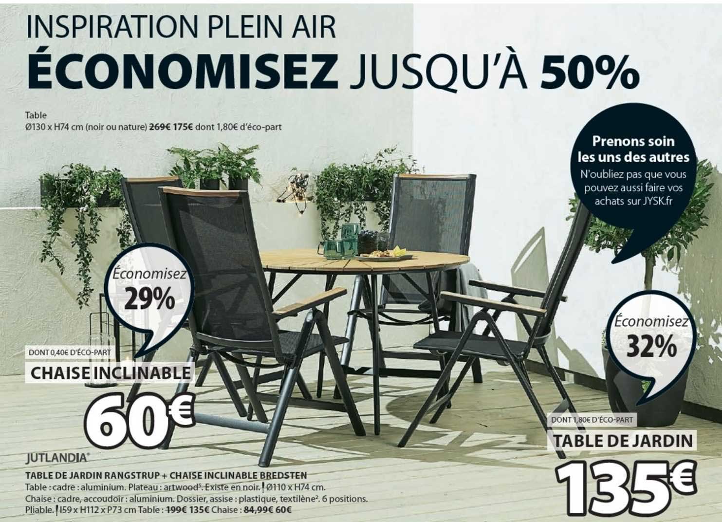 Chaise Inclinable, Table De Jardin