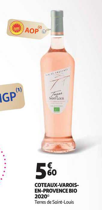 coteaux-varois-en-provence bio 2020 terres de saint-louis