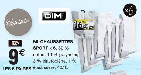 dim mi-chaussettes sport