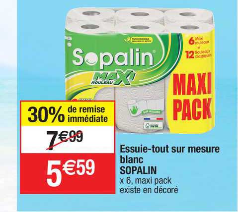 essuie-tout sur mesure blanc sopalin