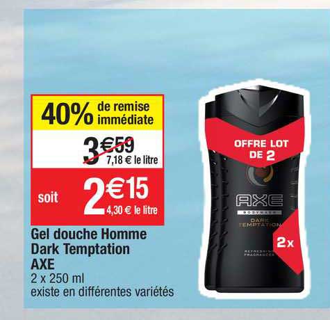 gel douche homme dark temptation axe