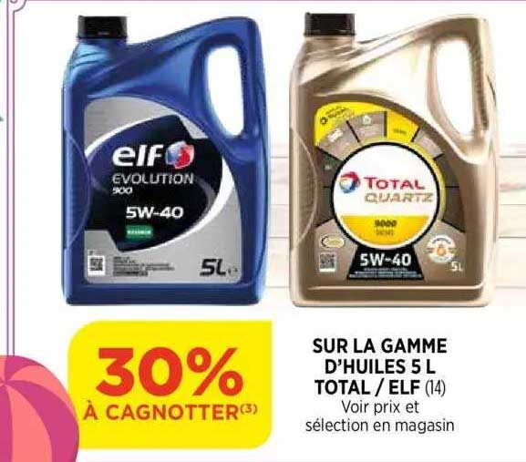 la gamme d'huiles 5 l total - elf