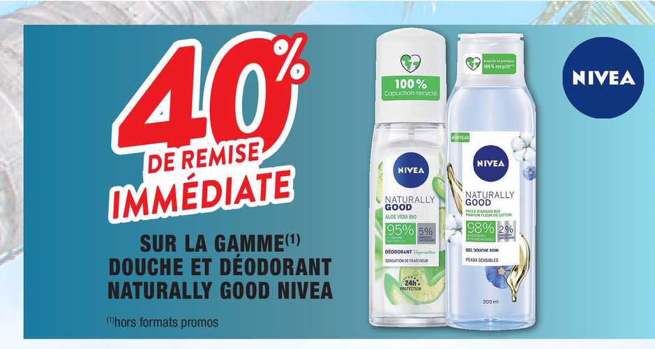 la gamme douche et déodoroant naturally good nivea