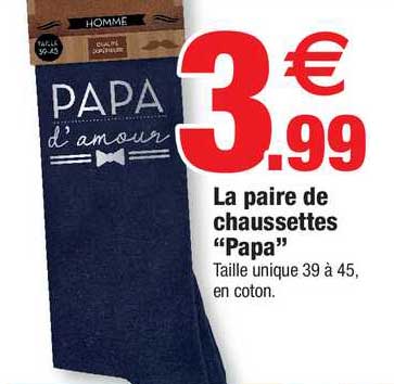 la paire de chaussettes papa