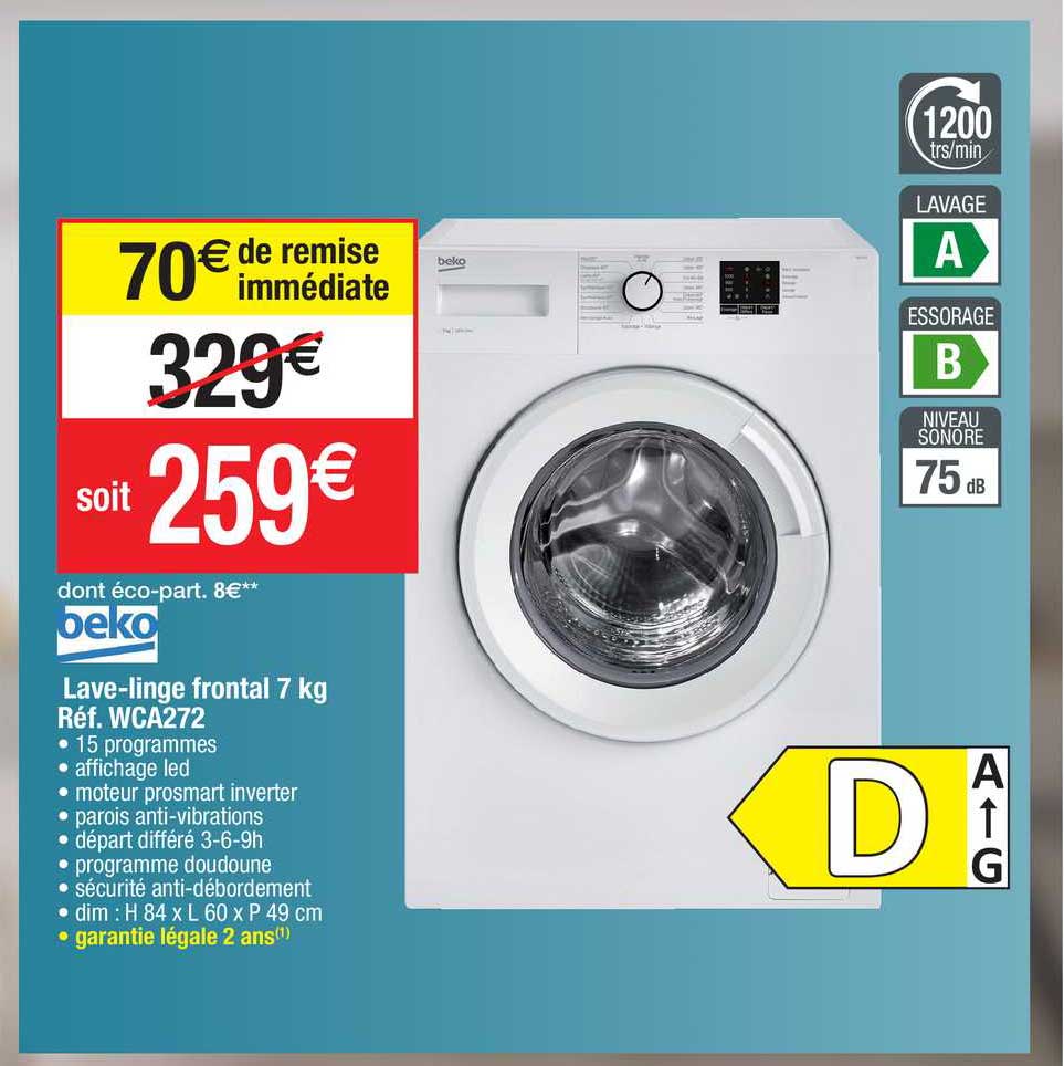 Lave-linge Frontal 7 Kg Wca272 Beko