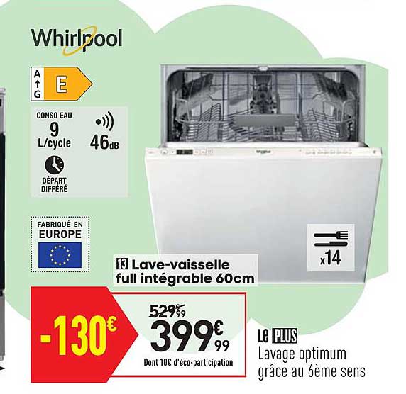lave-vaisselle full intégrable 60 cm whirlpool
