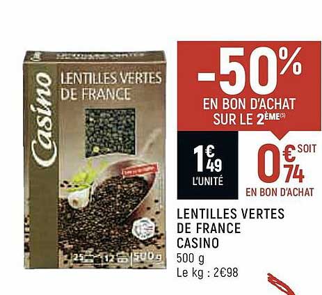 Lentilles Vertes De France Casino