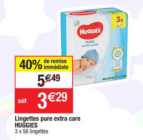 Lingettes Pure Extra Care Huggies