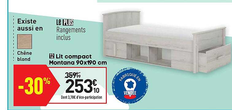 lit compact montana 90x190 cm