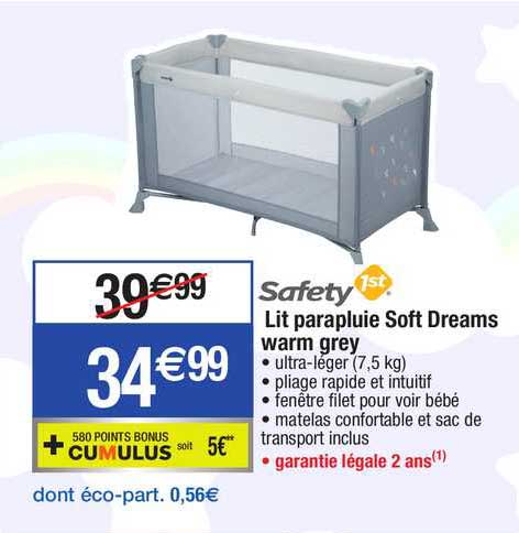 lit parapluie soft dreams warm grey safety 1st