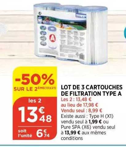 lot de 3 cartouches de filtration type a