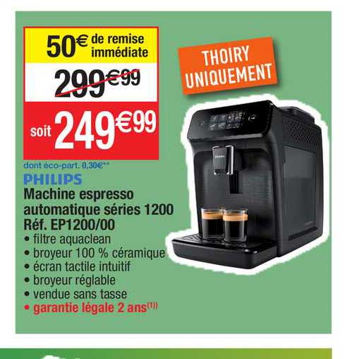machine espresso automatique séries 1200 ep1200-00 philips