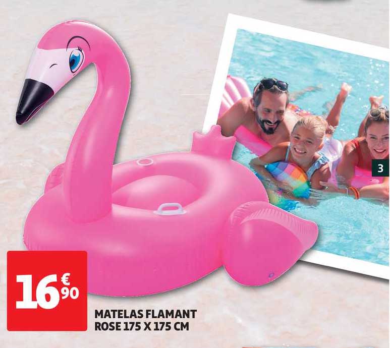 matelas flamant rose 175 x 175 cm