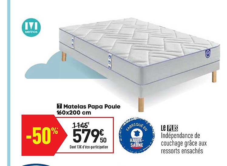 matelas papa poule 160 x 200 cm