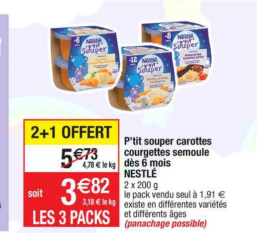 p'tit souper carottes courgettes semoule dès 6 mois nestlé