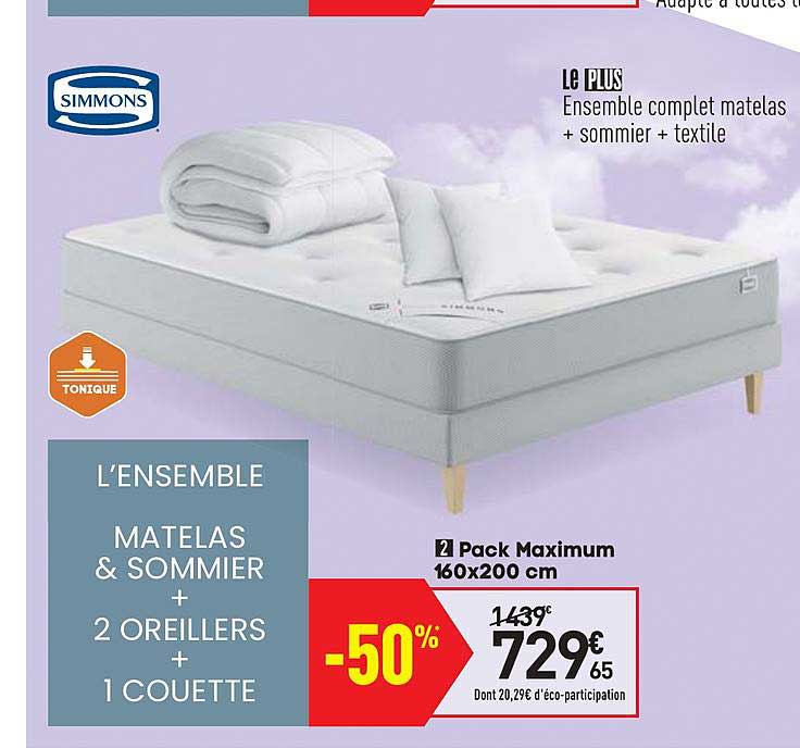 pack maximum 160 x 200 cm simmons