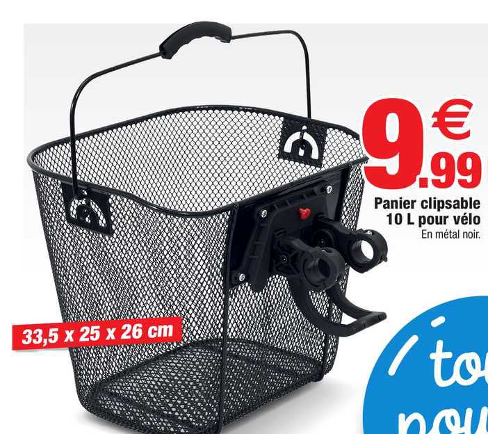 panier clipsables 10 l pour vélo