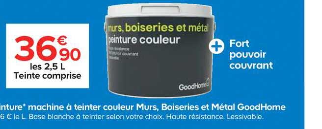 peinture machine à teinter couleur murs, boiseries et métal goodhome