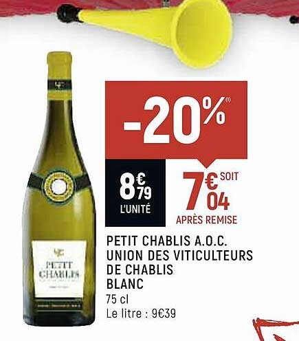 petit chablis a.o.c. union des viticulteurs de chablis blanc