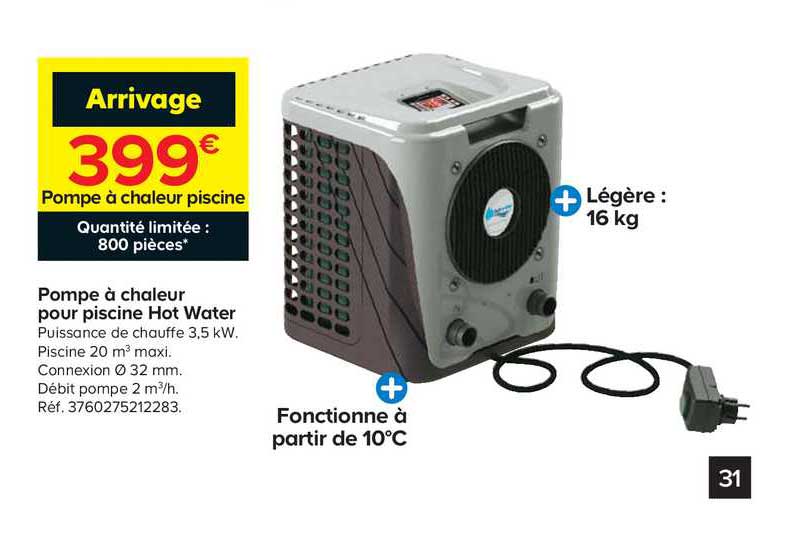 pompe à chaleur pour piscine hot water