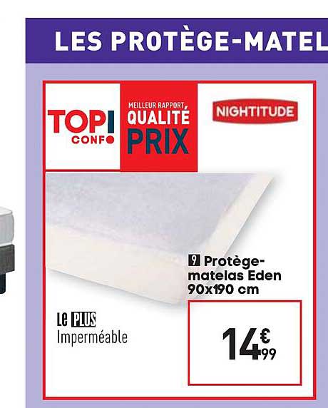 protège-matelas eden 90 x 190 cm nightitude