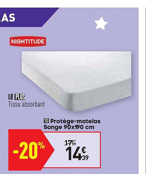 protège-matelas songe 90 x 190 cm nightitude