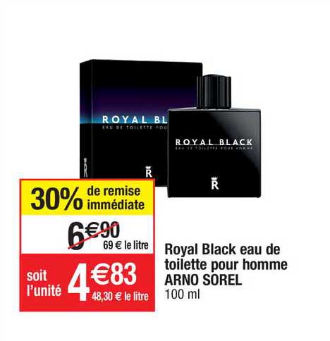 royal black eau de toilette pour homme arno sorel