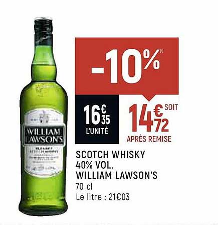 scotch whisky 40% vol. william lawson's