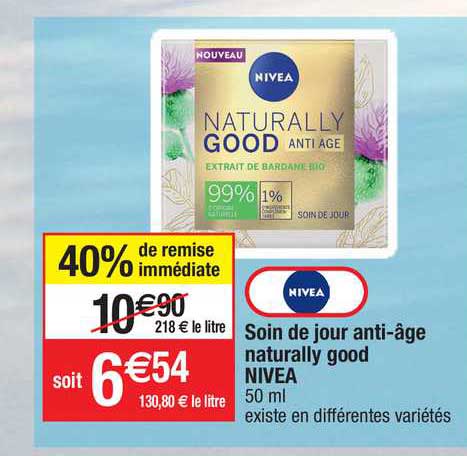 soin de jour anti-âge naturally good nivea