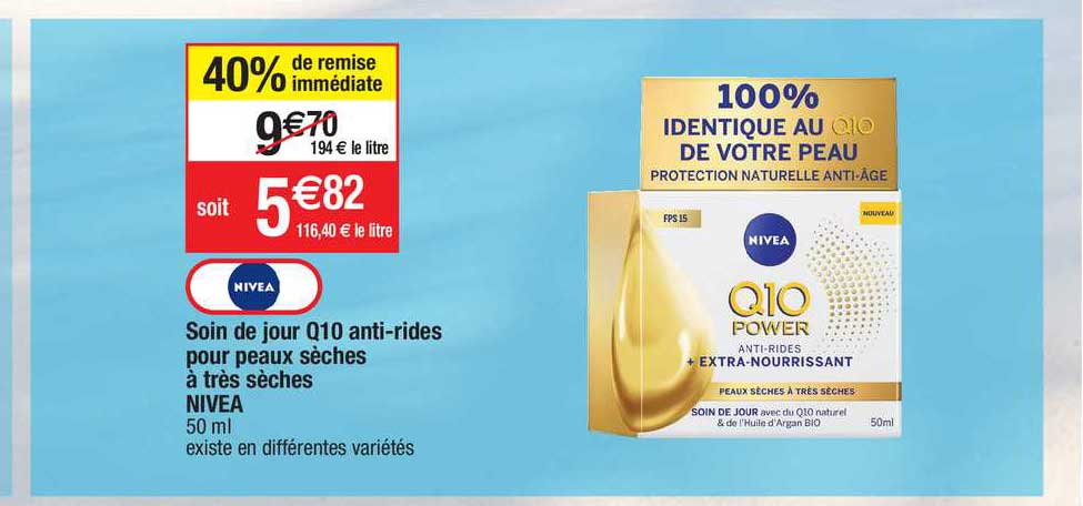 soin de jour q10 anti-rides pour peaux sèches à très sèches nivea