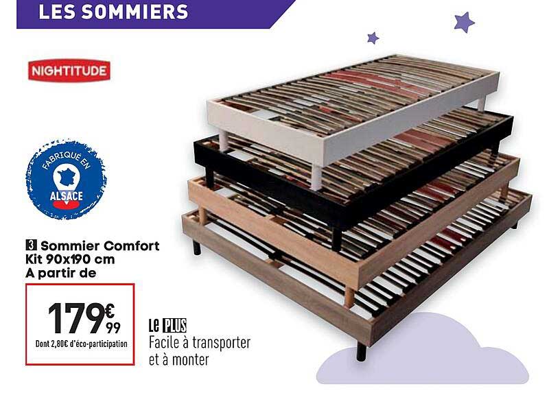 Sommier Comfort Kit 90x190 Cm