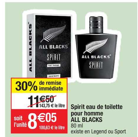 spirit eau de toilette pour homme all blacks