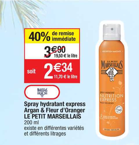 Spray Hydratant Express Argan & Fleur D'oranger Le Petit Marseillais