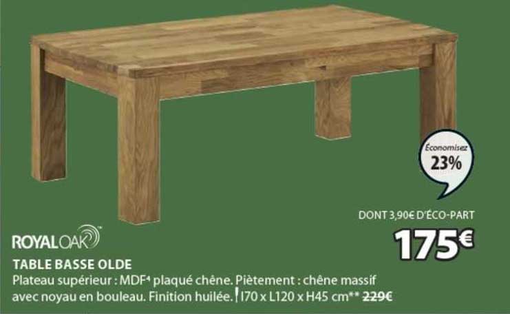 table basse olde royal oak