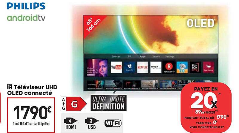Téléviseur Uhd Oled Connecté Philips