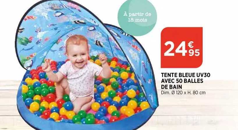 Tente Bleue Uv30 Avec 50 Balles De Bain