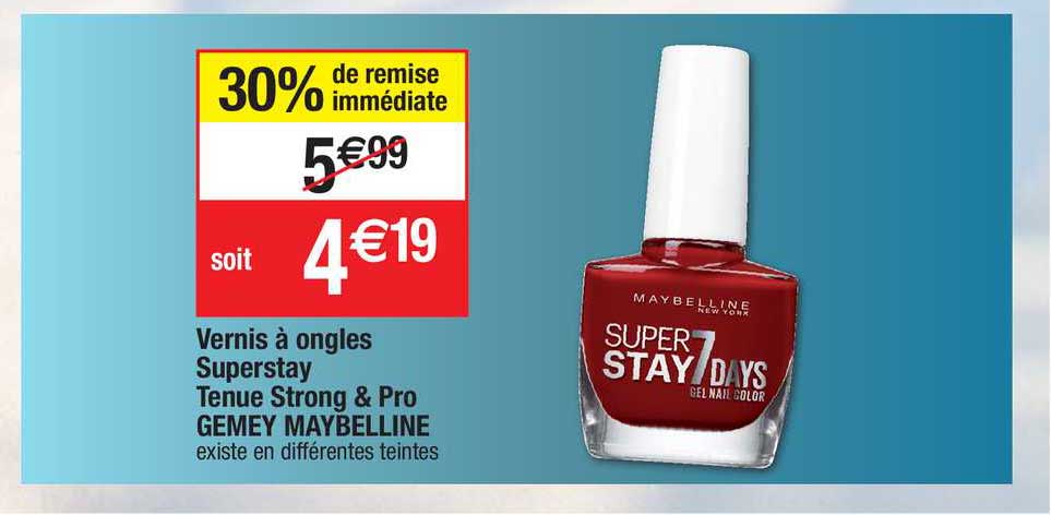 vernis à ongles superstay tenue strong & pro gemey maybelline